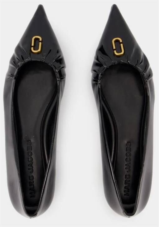 Marc Jacobs Zwarte Leren Pointy Toe Ballerinas Black Dames