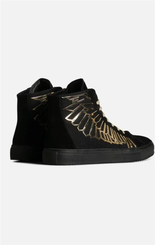 Marcelo Burlon Zwarte Suède Hoge Top Veterschoenen Black Heren