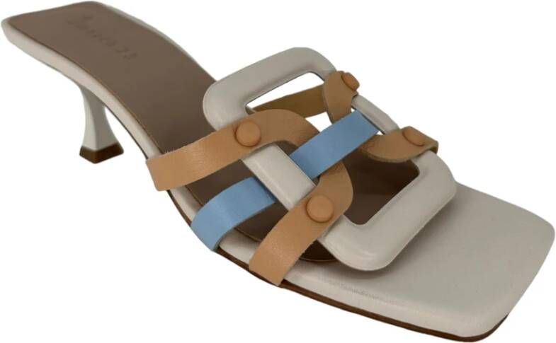 March23 Stijlvolle Cece Leren Sandalen Beige Dames