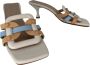 March23 Stijlvolle Cece Leren Sandalen Beige Dames - Thumbnail 5