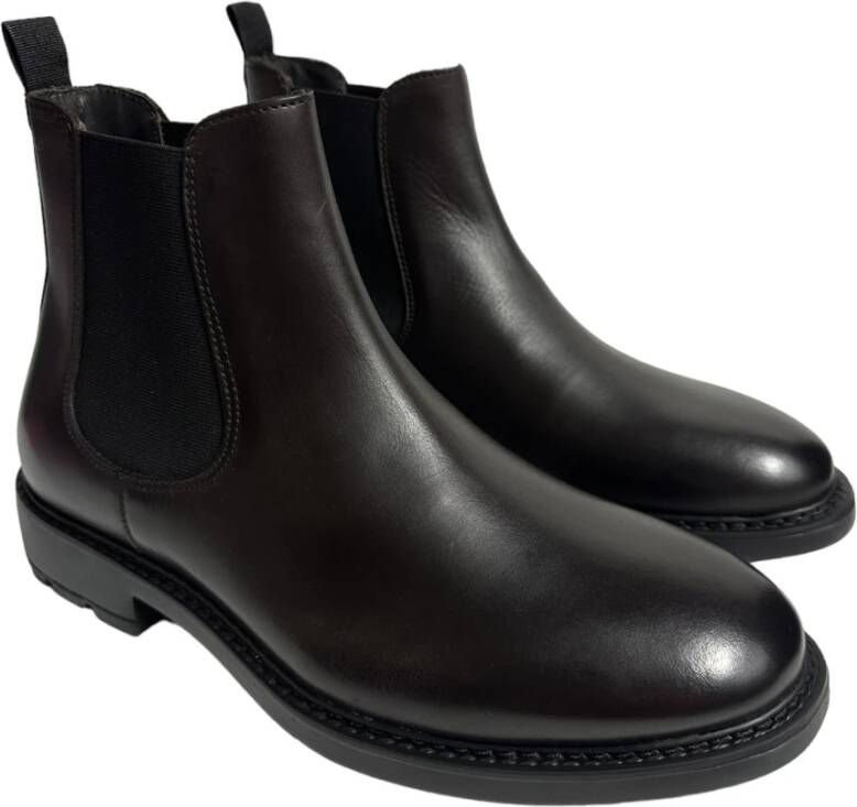 Marco Ferretti Leren Slip-On Laarzen met Rubberen Zool Brown Heren