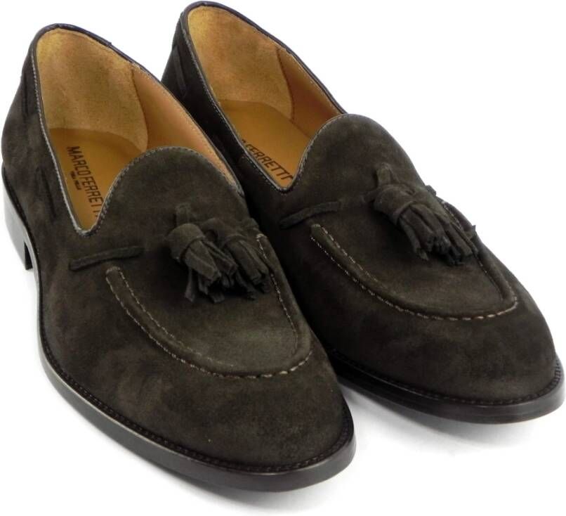 Marco Ferretti Stijlvolle Bruin Leren Loafers Brown Heren