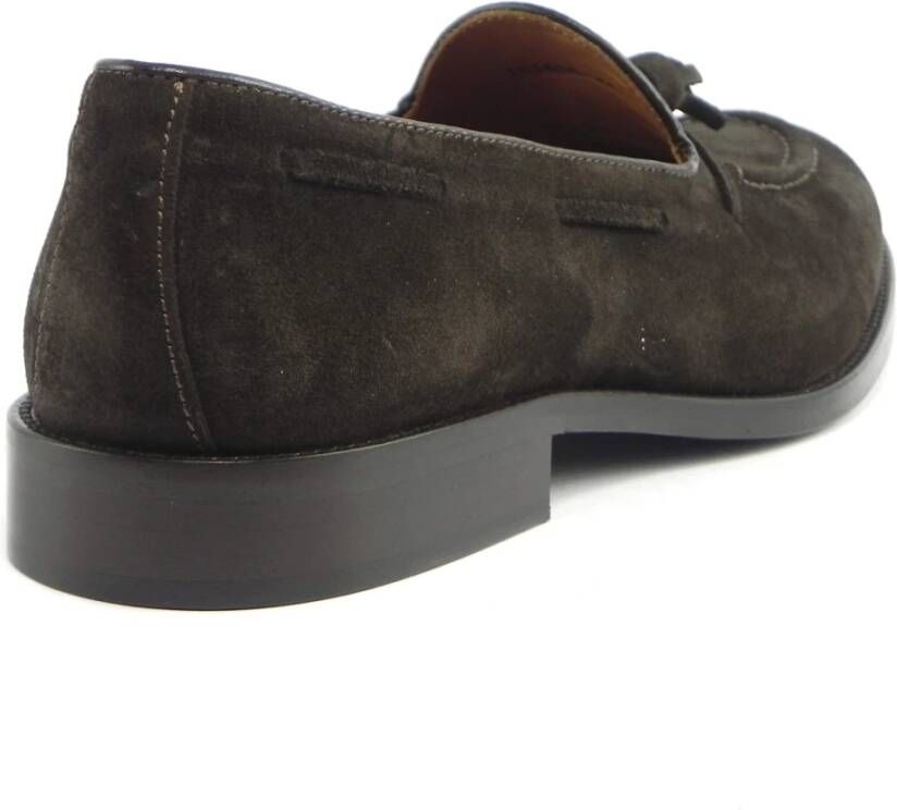 Marco Ferretti Stijlvolle Bruin Leren Loafers Brown Heren