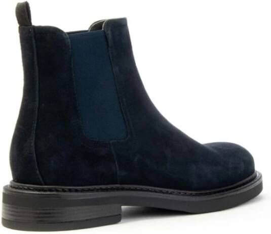 Marco Ferretti Suede Chelsea Boots Elastic Beatles Blue Heren