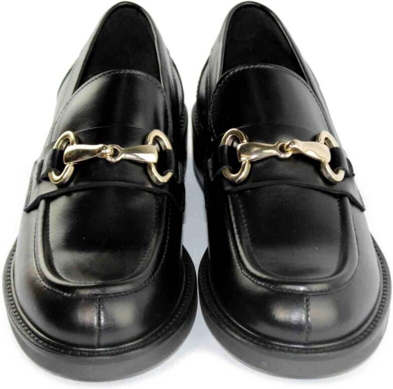 Marco Ferretti Zwarte Leren Loafer Black Dames