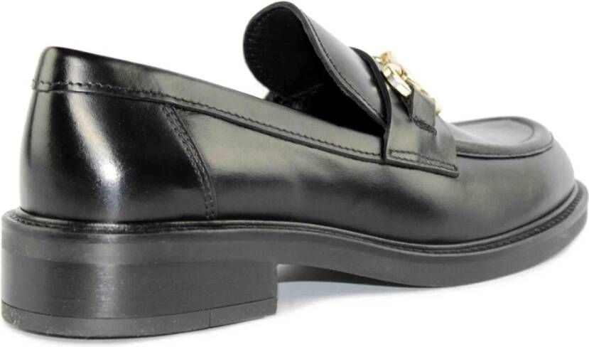 Marco Ferretti Zwarte Leren Loafer Black Dames