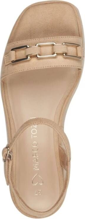 marco tozzi Beige Platte Sandalen voor Vrouwen Beige Dames