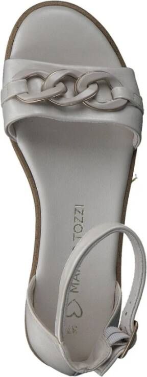 marco tozzi Beige Platte Sandalen voor Vrouwen Gray Dames