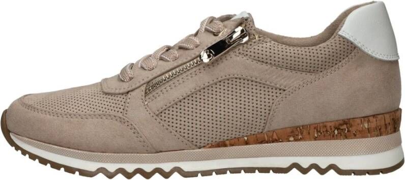 marco tozzi Beige Vegan Sneaker met Rits Beige Dames