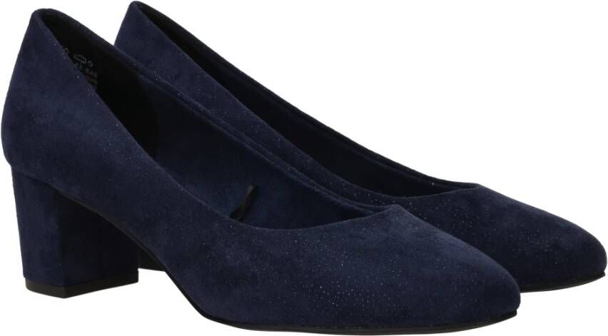 marco tozzi Blauwe Metallic Gestippelde Pump Blue Dames