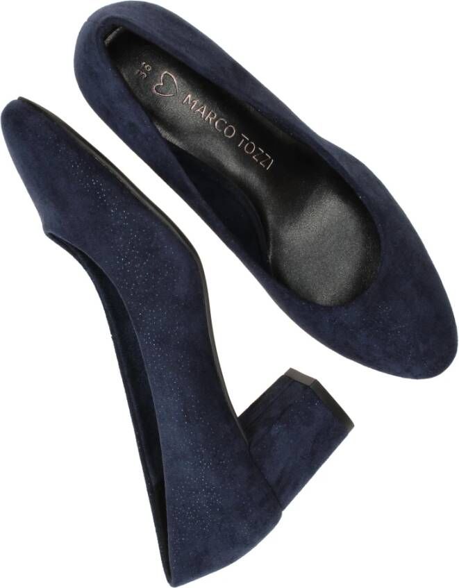 marco tozzi Blauwe Metallic Gestippelde Pump Blue Dames