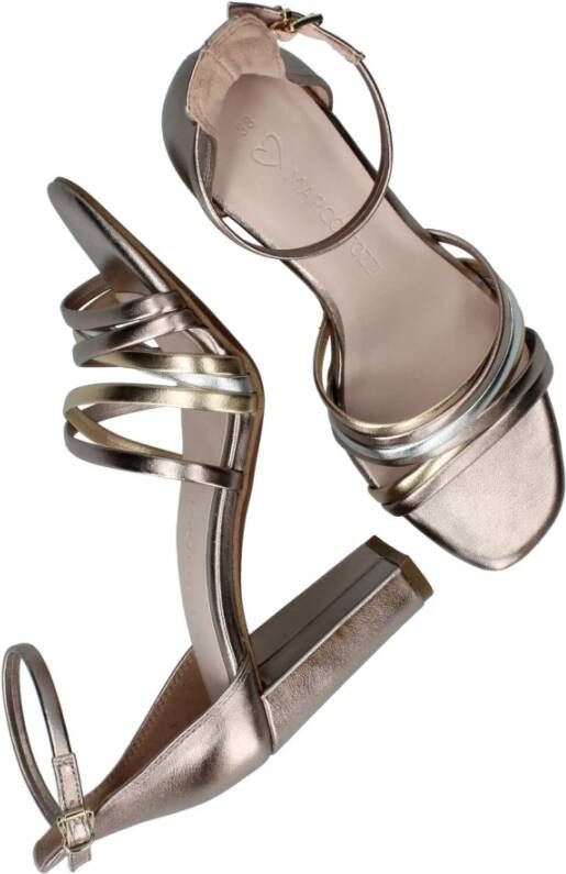 marco tozzi Gouden Synthetische Sandalette met 9cm Hak Gray Dames