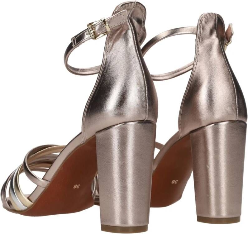 marco tozzi Gouden Synthetische Sandalette met 9cm Hak Gray Dames