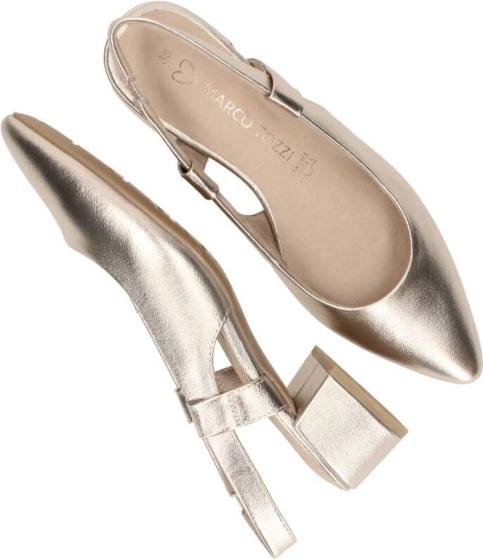 marco tozzi Metallic Platinum Slingback Schoenen Gray Dames