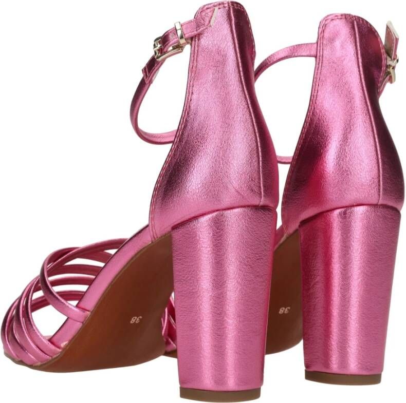 marco tozzi Metallic Roze Sandalette met Enkelband Pink Dames