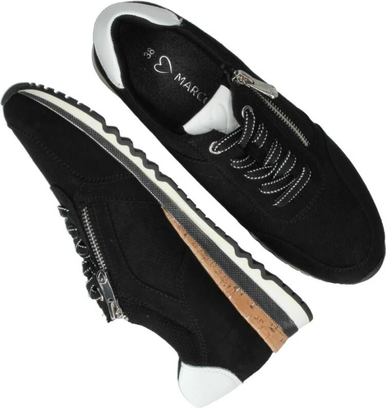 marco tozzi Vegan rits sneaker met ondersteuning Black Dames