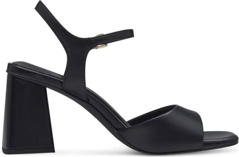 marco tozzi Zwarte platte sandalen voor vrouwen Black Dames