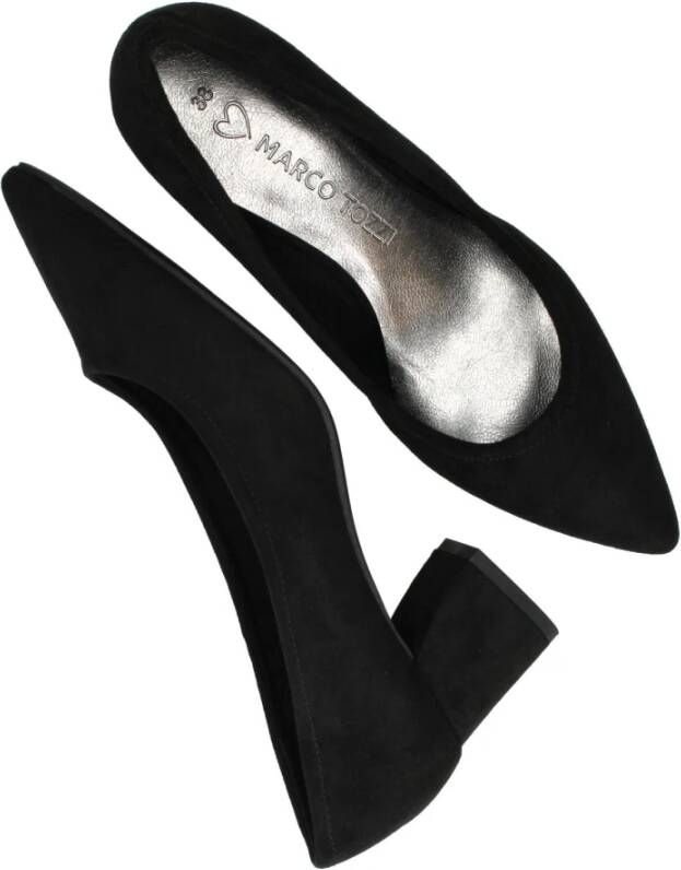 marco tozzi Zwarte Suedine Puntneus Pump Black Dames