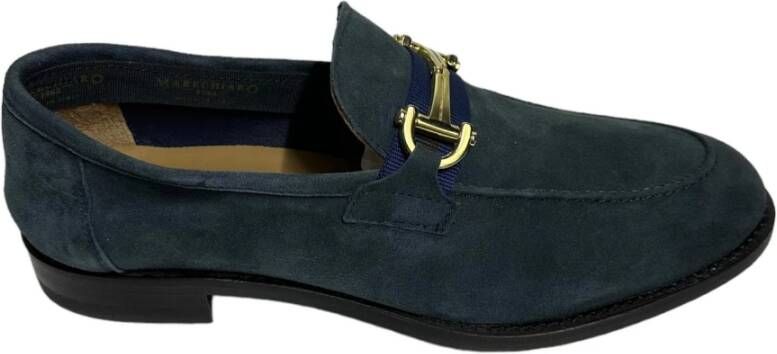 Marechiaro 1962 Blauwe Suède Loafers met Gouden Detail Blue Heren