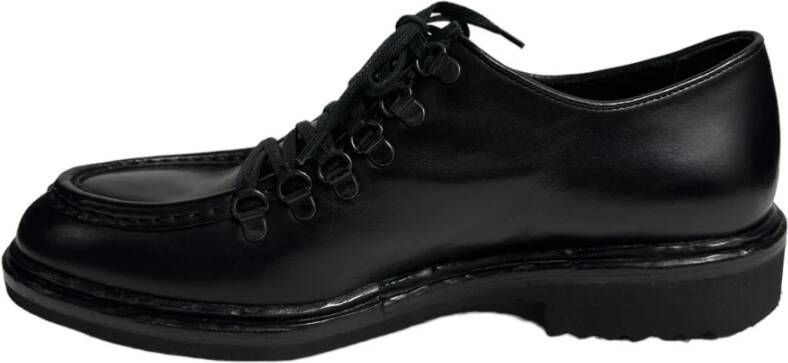 Marechiaro 1962 Zwarte leren veterschoenen in ingenieursstijl Black Heren