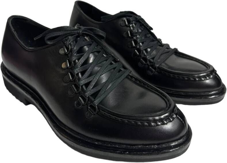 Marechiaro 1962 Zwarte leren veterschoenen in ingenieursstijl Black Heren