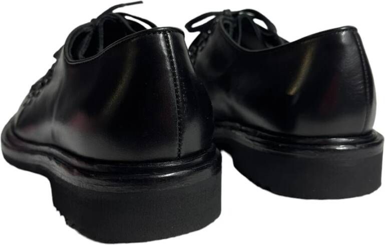 Marechiaro 1962 Zwarte leren veterschoenen in ingenieursstijl Black Heren