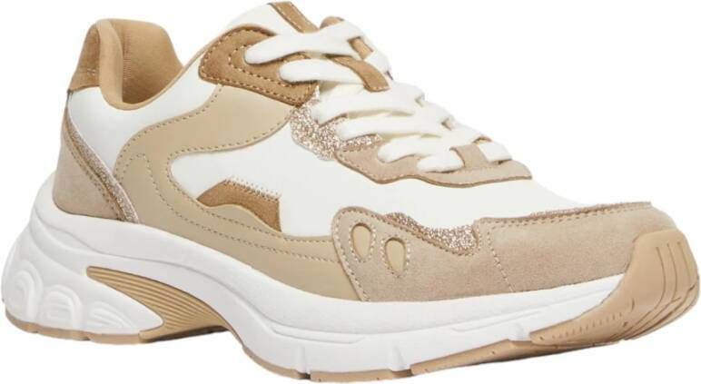 Marella Glitter Color-Block Chunky Sneakers Beige Dames