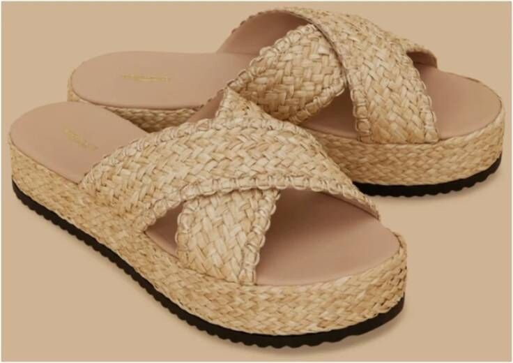 Marina Rinaldi Geweven Plateau Sandalen Beige Dames