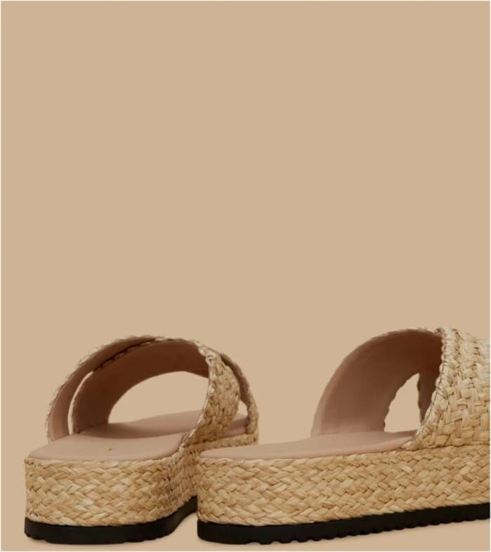 Marina Rinaldi Geweven Plateau Sandalen Beige Dames