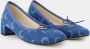 Marine Serre Blauwe Denim Ballerina Instappers Blue Dames - Thumbnail 2