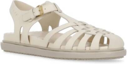 Marni Beige Leren Gladiator Sandalen Beige Dames