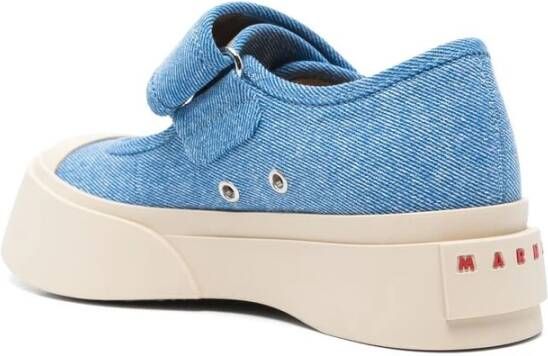 Marni Blauwe Baby Touch-Strap Rubber Sneakers Blue Dames