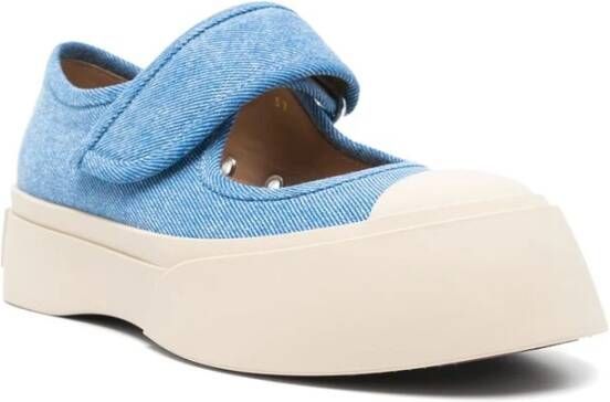 Marni Blauwe Baby Touch-Strap Rubber Sneakers Blue Dames