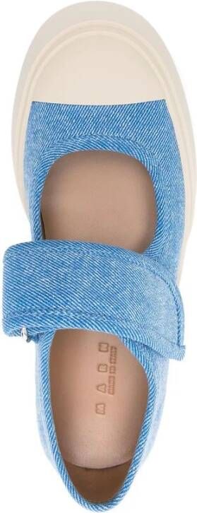 Marni Blauwe Baby Touch-Strap Rubber Sneakers Blue Dames