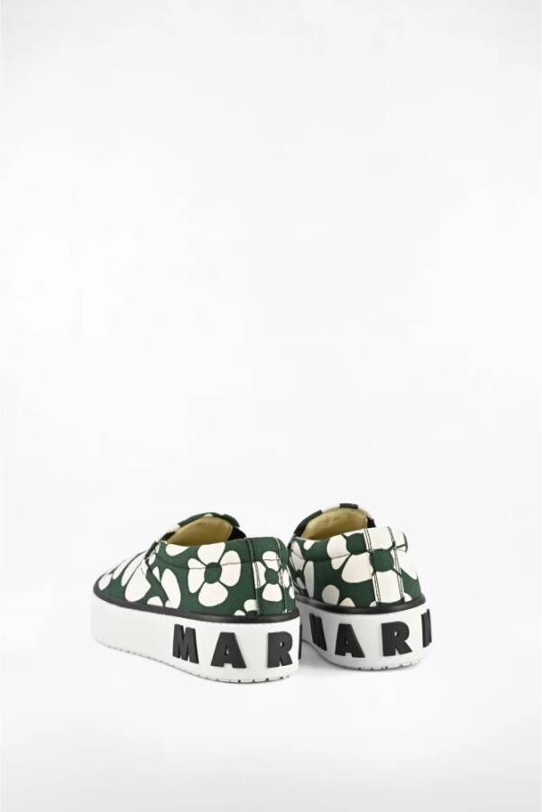 Marni Bloemenprint Slip-On Canvas Sneakers Multicolor Dames