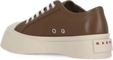 Marni Bruine Leren Sneakers met Contrasterende Details Brown Dames