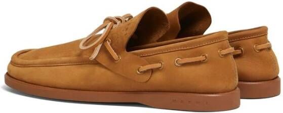 Marni Bruine Suède Veterschoenen Brown Dames