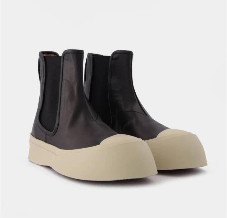 Marni Zwarte Leren Chelsea Boot Pablo Zwart Heren