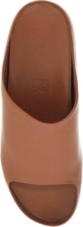 Marni Chunky Clog Sabot met Houten Plateau Brown Dames