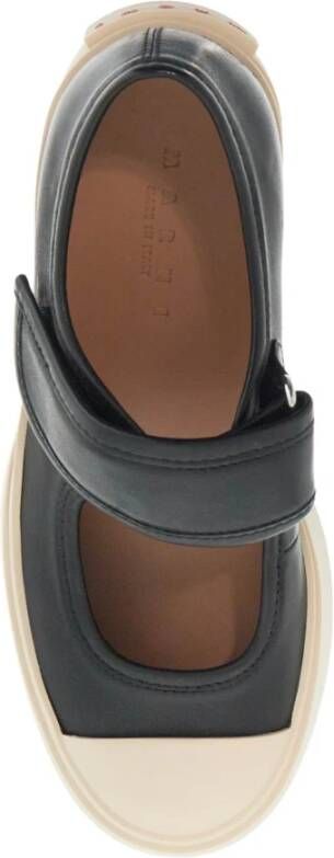 Marni Chunky Platform Leren Mary Jane Sneakers Black Dames