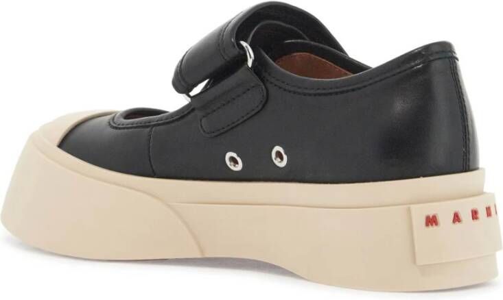 Marni Chunky Platform Leren Mary Jane Sneakers Black Dames