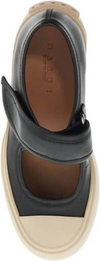 Marni Chunky Platform Leren Mary Jane Sneakers Black Dames