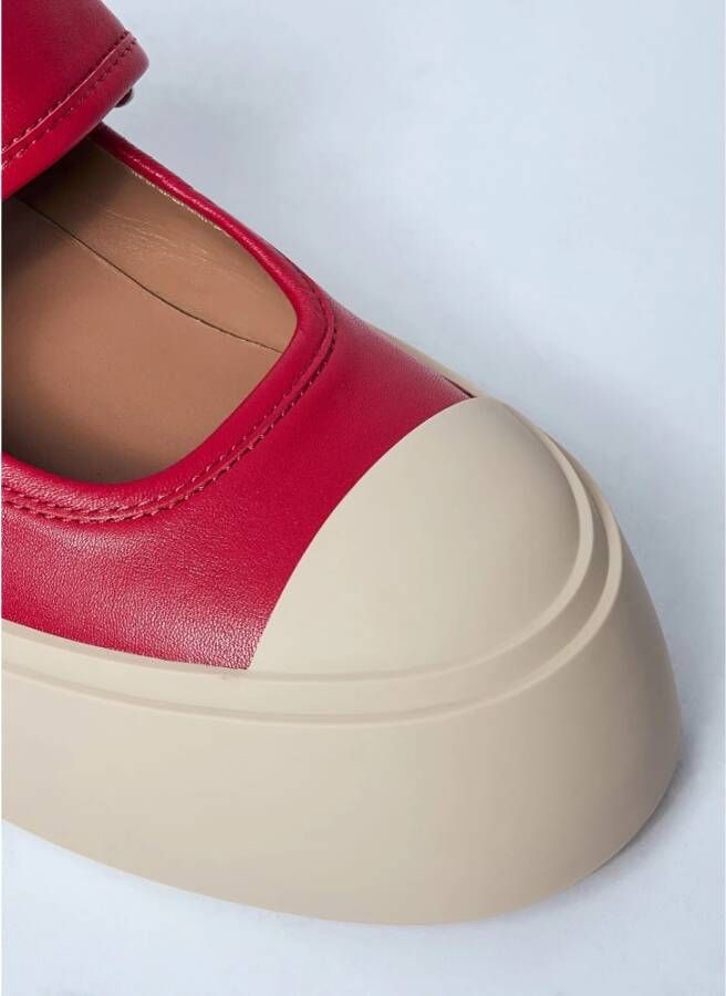 Marni Chunky Sole Leren Schoenen Red Dames