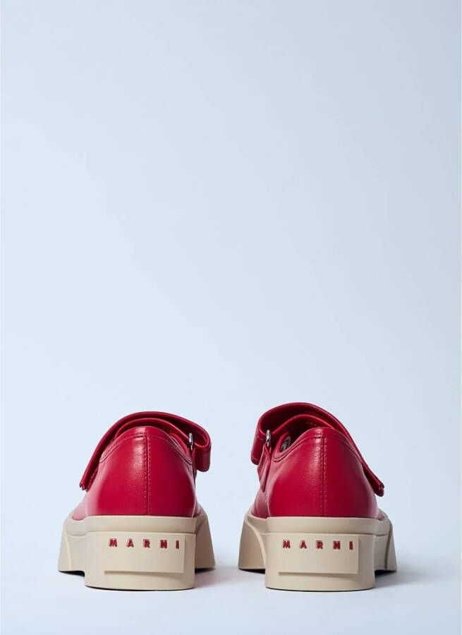 Marni Chunky Sole Leren Schoenen Red Dames