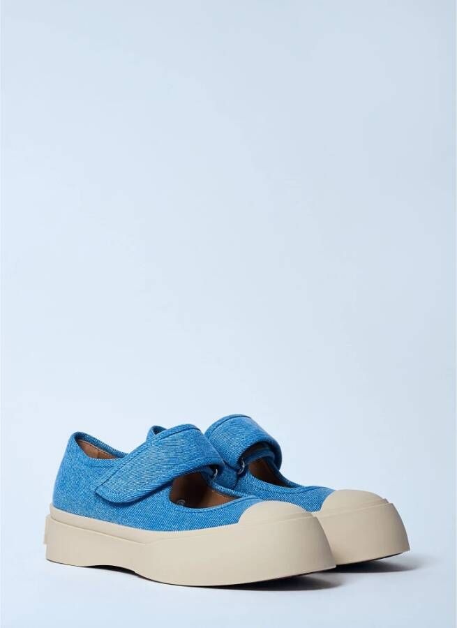 Marni Denim Katoen Mary Jane Schoenen Blue Dames