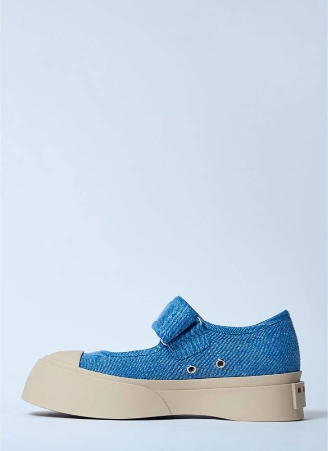 Marni Denim Katoen Mary Jane Schoenen Blue Dames