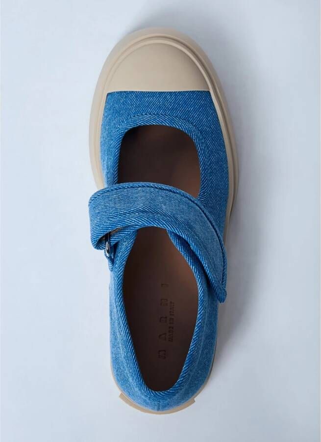 Marni Denim Katoen Mary Jane Schoenen Blue Dames