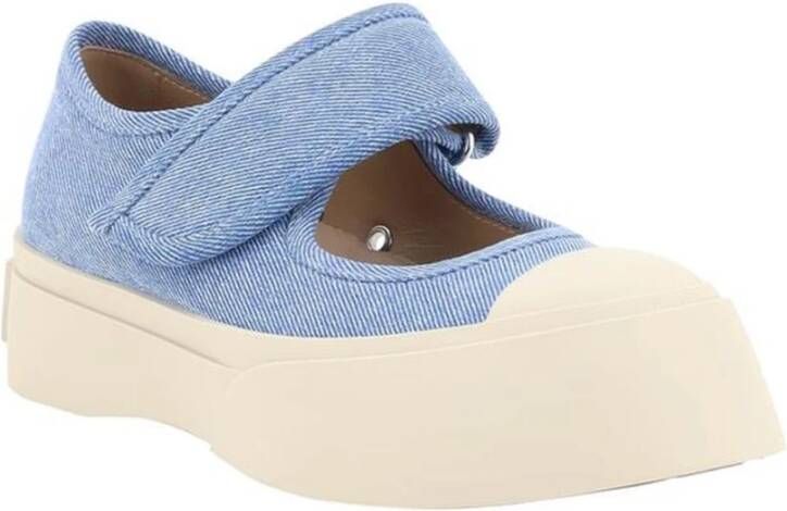 Marni Denim Strap Sneakers met Versterkte Neus Blue Dames