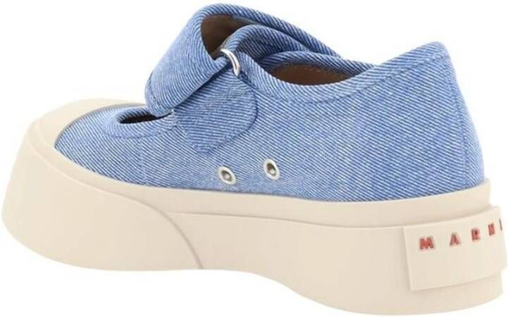 Marni Denim Strap Sneakers met Versterkte Neus Blue Dames