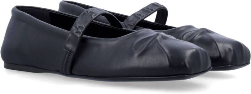 Marni Geborduurde Ballerina Schoenen Black Dames